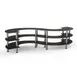Steelite MGCMSB03MSXF 141" x 76" S-Shaped 3-Tier Buffet Station, Nero Marquina Marble BHP Laminate Top, Brushed Stainless Steel Legs 1 image
