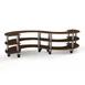 Steelite MGCMSB03WSXW Mogogo Buffet Solutions Modular Serving Station, 141" x 76" x 35", 3-tier, S-shaped, Bengali mango wood BHP laminate 1 image