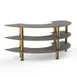 Steelite MGCMSX01GBXF 81" Modular Buffet Table, 3-Tier, 41"D x 35"H, Grey Slate BHP Laminate Top, Brushed Brass Legs 1 image