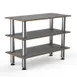 Steelite MGCMSX02GSXF 3-Tier Buffet Table, 47"W x 21"D x 35"H, Grey Slate BHP Laminate Top, Brushed Stainless Steel Legs 1 image