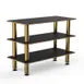 Steelite MGCMSX02MBXF 3-Tier Configurable Buffet Table, 47" x 21" x 35"H, Nero Marquina Marble BHP Laminate Top, Brushed Brass Legs 1 image