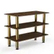 Steelite MGCMSX02WBXF 3-Tier Buffet Table, 47" x 21" x 35"H, Bengali Mango Wood BHP Laminate Top, Brushed Brass Legs 1 image