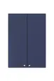 Summit CABMN2130 21"W Wall-Mounted Cabinet, Midnight Navy, French Doors, Soft-Close, 5/8" Plywood, Brushed Nickel Knob 1 image