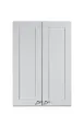 Summit CABWH2130 21"W Wall-Mounted Cabinet, Clean White Finish, Hinged French Doors, Soft-Close, 6-Way Adjustable Hinging, Brushed Nickel Knob 1 image