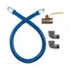 Dormont 16100BPV24BXFT 24" Blue Hose Food Truck Grade Gas Connector Kit w/ (2) Elbows, 1" Dia. 1 image