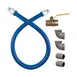 Dormont CAN1675BPV24BXFT 24" Blue Hose Food Truck Gas Connector Kit w/ Two Elbows, 3/4" Diameter 1 image