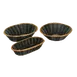 Thunder Group PLBB900G Plastic Tabletop Basket – Oval, 9" x 6-7/8" x 2-1/4", Black with Gold Trim, Stackable 2 image