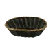 Thunder Group PLBB900G Plastic Tabletop Basket – Oval, 9" x 6-7/8" x 2-1/4", Black with Gold Trim, Stackable 1 image