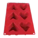 Thunder Group PLBM002S Baking Mold, 4-2/5 Oz. -40° - 550°F Temperature Range (6) Heart Cavities 1 image