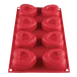 Thunder Group PLBM008S Baking Mold, 2-2/5 Oz. -40° - 550°F Temperature Range (8) Heart Cavities 2 image