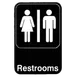 Thunder Group PLIS6908BK Information Symbol Sign, 6" X 9" "Restrooms", Self-Adhesive Backing 1 image