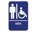 Thunder Group PLIS6914BL Information Symbol Sign, 6" X 9" "Men", Self-Adhesive Backing 1 image