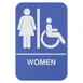 Thunder Group PLIS6957BL Information Symbol Sign, 6" X 9" "Women/Accessible", With Braille, (6 Each Minimum Order) 1 image
