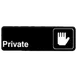 Thunder Group PLIS9303BK Information Symbol Sign, 9" X 3" "Private", Self-Adhesive Backing 1 image