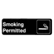 Thunder Group PLIS9312BK Information Symbol Sign, 9" X 3" "Smoking Permitted", Self-Adhesive Backing 1 image