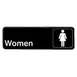 Thunder Group PLIS9314BK Information Symbol Sign, 9" X 3" "Women", Self-Adhesive Backing 1 image