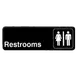 Thunder Group PLIS9315BK Information Symbol Sign, 9" X 3" "Restrooms", Self-Adhesive Backing 1 image