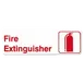Thunder Group PLIS9316RD Information Symbol Sign, 9" X 3" "Fire Extinguisher", Self-Adhesive Backing 1 image