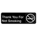 Thunder Group PLIS9318BK Information Symbol Sign, 9" X 3" "Thank You For Not Smoking", Self-Adhesive Backing 1 image
