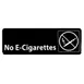 Thunder Group PLIS9337BK Information Symbol Sign, 9" X 3" "No E-Cigarettes", Self-Adhesive Backing 1 image