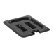 Thunder Group PLPA7160CSBK Food Pan Cover, 1/6 Size, Slotted With Handle, Polycarbonate, Black, Dishwasher Safe 1 image