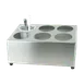 Thunder Group SLFC006 Flatware Cylinder Holder, 6 Hole, Countertop, Rolled Edges 1 image