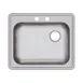 Elkay GE12521R2 Single Bowl Drop-In Stainless Steel Kitchen Sink, 25" X 21.25" / Right Drain - 2 Holes 3 image