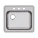 Elkay GE12522L3 Single Bowl Drop-In Stainless Steel Kitchen Sink, 25" X 22" / Left Drain - 3 Holes 3 image