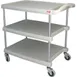 AllPoints 1267019 Metro Utility Cart, 3 Shelves, 34-3/8" x 23-7/16" x 35-1/2" H, Open Base, 400 lb, Grey Polymer, NSF 1 image