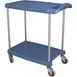 AllPoints 1267020 Metro Utility Cart, 2 Shelves, 31-1/2" x 18-5/8" x 35-1/2" H, Open Base, 200 lbs, Blue Polymer, NSF 1 image