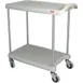 AllPoints 1267021 Metro Utility Cart, 2 Shelves, 31-1/2" x 18-5/8" x 35-1/2" H, Open Base, 200 lbs, Gray Polymer, NSF 1 image