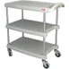 AllPoints 1267022 Metro Utility Cart, 3 Shelves, 31-1/2" x 18-5/8" x 35-1/2" H, Open Base, 400 lb, Grey Polymer, NSF 1 image