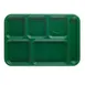 Cambro 10146CW119 6‑Compartment Tray, 10" x 14½" Polycarbonate, Green, Dishwasher Safe 1 image