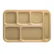 Cambro 10146CW133 6-Compartment Rectangular Tray, 10" x 14½" Beige Polycarbonate, Dishwasher Safe 1 image