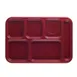 Cambro 10146CW416 – 6‑Comp 10" x 14½" PC Tray, Red, Scratch‑Resistant, Dishwasher Safe 1 image