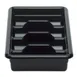 Cambro 1120CBP110 Cutlery Box, 11-3/8"L x 20-7/16"W x 3-3/4"H, 4-Compartment, Hi-Gloss Plastic, Black 1 image