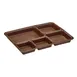 Cambro 1411CP167 5-Compartment Tray-On-Tray, 14.38" x 10.56" x 1.25" Brown Co-Poly, Dishwasher Safe 1 image