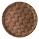 Cambro 1550301 Round 16" Fiberglass Tray, Wood Design Dark Basketweave, NSF, Dishwasher Safe 1 image