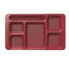 Cambro 1596CP416 - 6-Comp Tray, 9" x 15", Red Plastic, Dishwasher Safe 1 image