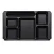 Cambro 1596CW110 6-Compartment Rectangular Tray 9" x 15" Black Polycarbonate EcoSafe Dishwasher Safe 1 image