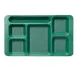 Cambro 1596CW119 - 6-Comp Rectangular Tray, 9" x 15", Sherwood Green Polycarbonate, Dishwasher Safe 1 image
