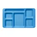 Cambro 1596CW168 6-Compartment Rectangular Tray, 9" x 15", Blue Polycarbonate, Dishwasher Safe 1 image