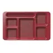Cambro 1596CW416 - 6-Compartment Tray, 9" x 15", Red Polycarbonate, NSF, Dishwasher Safe 1 image