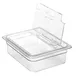 Cambro 20CWLN135 FlipLid Cover 1/2‑Size Clear Polycarbonate, Spoon‑Notched Hinged, NSF 2 image