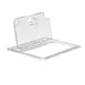 Cambro 20CWLN135 FlipLid Cover 1/2‑Size Clear Polycarbonate, Spoon‑Notched Hinged, NSF 1 image