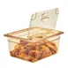 Cambro 20HPL150 FlipLid 1/2‑Size Amber Plastic Pan Cover, Hinged, -40°F to 300°F, NSF 2 image