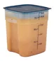 Cambro 22SFSPROPP190 FreshPro 22-Qt Sq Container, Clear PP, Blue Handles, 11.4" L x 11.4" W x 16" H 1 image