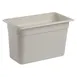 Cambro 38CW148 Camwear Food Pan, 7.3 Qt 1/3 Size, 8" Deep Polycarbonate White, NSF 1 image