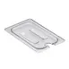 Cambro 40CWCHN135 1/4‑Size Clear Polycarbonate Pan Lid with Handled Spoon‑Notch, NSF 1 image