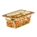 Cambro 40HPCHN150 H‑Pan 1/4‑Size Amber Lid, Handled Spoon‑Notched, Non‑Stick, -40°F‑300°F, NSF 2 image